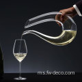 Decanter Wain Kaca Kristal Swan berbentuk U